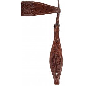 TS019 Hand Carved Western Leather Horse Tack Set Headstall Reins Breastplate