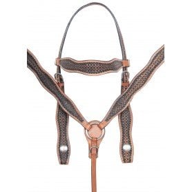 TS036 Antique Oil Hand Carved Western Leather  Trail Horse Tack Set