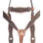 Antique Oil Hand Carved Western Leather Trail Horse Tack Set