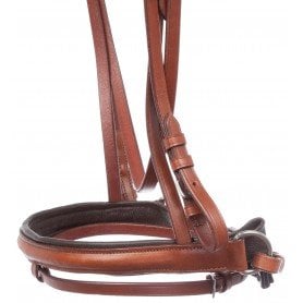 EB001 Chestnut Crystal Show Jumping English Leather AP Horse Bridle Tack Set