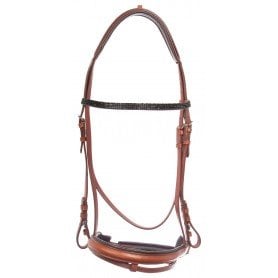 EB001 Chestnut Crystal Show Jumping English Leather AP Horse Bridle Tack Set