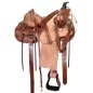 Hard Seat Western Team Roping Ranch Leather Tooled Horse Saddle Tack Set