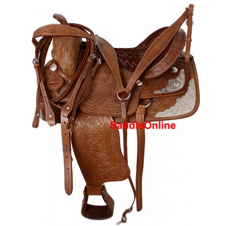Hand Carved Leather Stunning Western Show Saddle