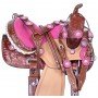 Premium Pink Show Western Barrel Racing Trail Leather Horse Saddle Tack Package