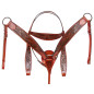 Medium Oil Western Horse Tack Set Leather Headstall Reins Breast Collar