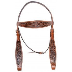 TS059 Hand Carved Western Horse Tack Set Leather Headstall Reins Breast Collar