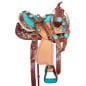 Beautiful Turquoise Inlay Kids Youth Western Leather Horse Saddle Tack Package