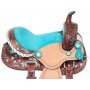 Beautiful Turquoise Inlay Kids Youth Western Leather Horse Saddle Tack Package