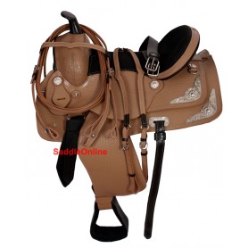 Light Brown Show Saddle With Silver & Tack 15-17