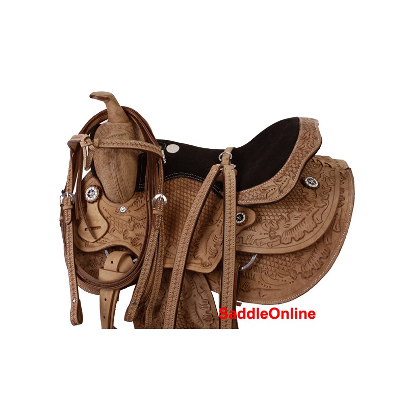 Premium Hand Carved Western Saddle Tack 16 18