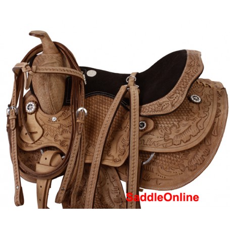 Premium Hand Carved Western Saddle Tack 16 18