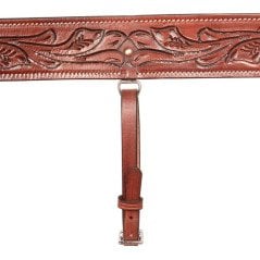 BC041 Brown Hand Carved Western Leather Horse Saddle Back Cinch Bucking Strap