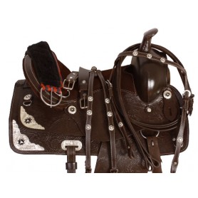 Draft Horse Leather Silver Show Saddle W Tack 16