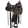 Black Western Hand Carved Comfy Riding Pleasure Trail Leather Horse Saddle Tack Set