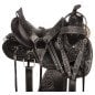 Black Western Hand Carved Comfy Riding Pleasure Trail Leather Horse Saddle Tack Set 111033