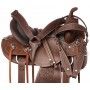 Western Pleasure Trail Riding Comfy Seat Leather Tooled Horse Saddle Tack Set