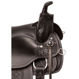 111044G Gaited Black Comfy Seat Western Pleasure Trail Endurance Leather Tooled Horse Saddle Tack Set