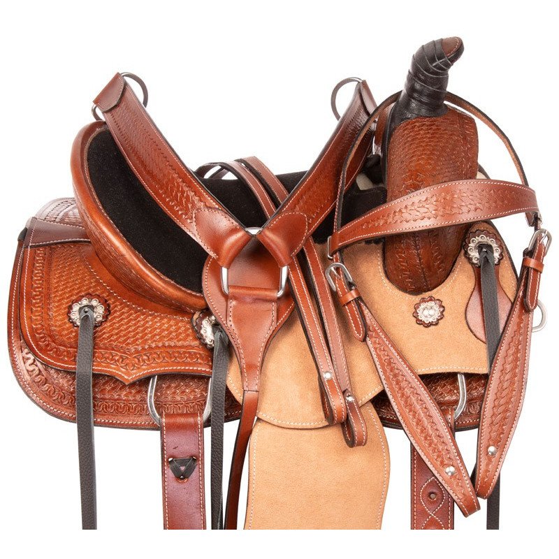 Used Western Saddles Cowboy Premium Ranch Work Roping Roper Trail Horse Tack Set 