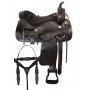 Black Tooled Leather Pleasure Trail Horse Saddle Tack 18