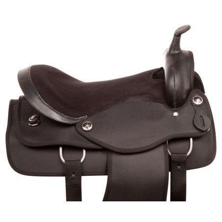 USED 16” LIGHT WEIGHT WESTERN PLEASURE TRAIL SYNTHETIC HORSE SADDLE 