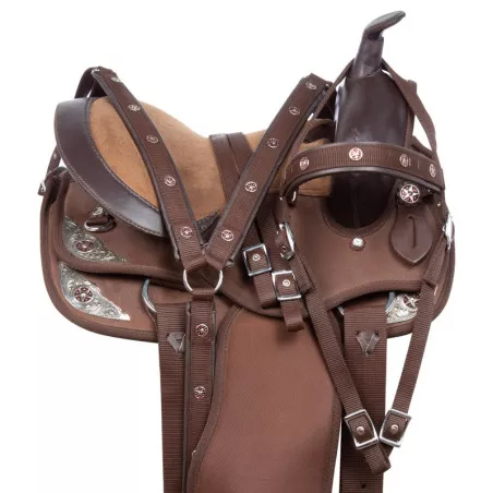 Brown Silver Show Youth Kids Western Horse Saddle Set 12 13 10905