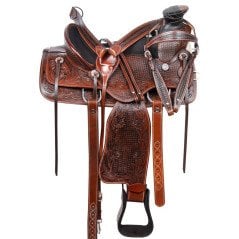 111050 A Fork Antique Oil Western Roping Ranch Work Cowboy Leather Horse Saddle Tack