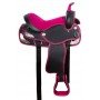 Pink Silver Cowgirl Western Synthetic Trail Show Horse Saddle Tack Set
