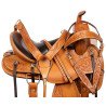 Tan Tooled Western Leather Comfy Pleasure Trail Quarter Horse Saddle Tack
