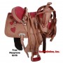 Pink Heart Western Tooled Barrel Saddle 15 16