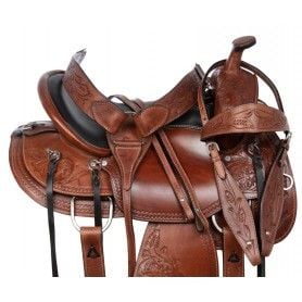 111065 Western Endurance Trail Comfy Leather Horse Saddle Tack Set