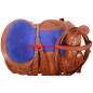 Blue Seat Tooled Barrel Barrel Saddle HeadStall Tack-16 17