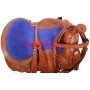 Blue Seat Tooled Barrel Barrel Saddle HeadStall Tack-16 17