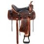 Western Antique Oil Pleasure Trail Smooth Seat Leather Horse Saddle Tack Set 15