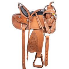 119005 All Purpose Comfy Pleasure Trail Riding Western Leather Horse Saddle Tack Set