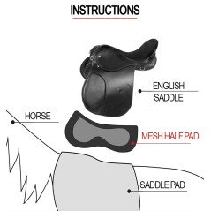 11064 3D- Air Mesh Non Slip Gel Corrective English Horse Saddle Half Pad