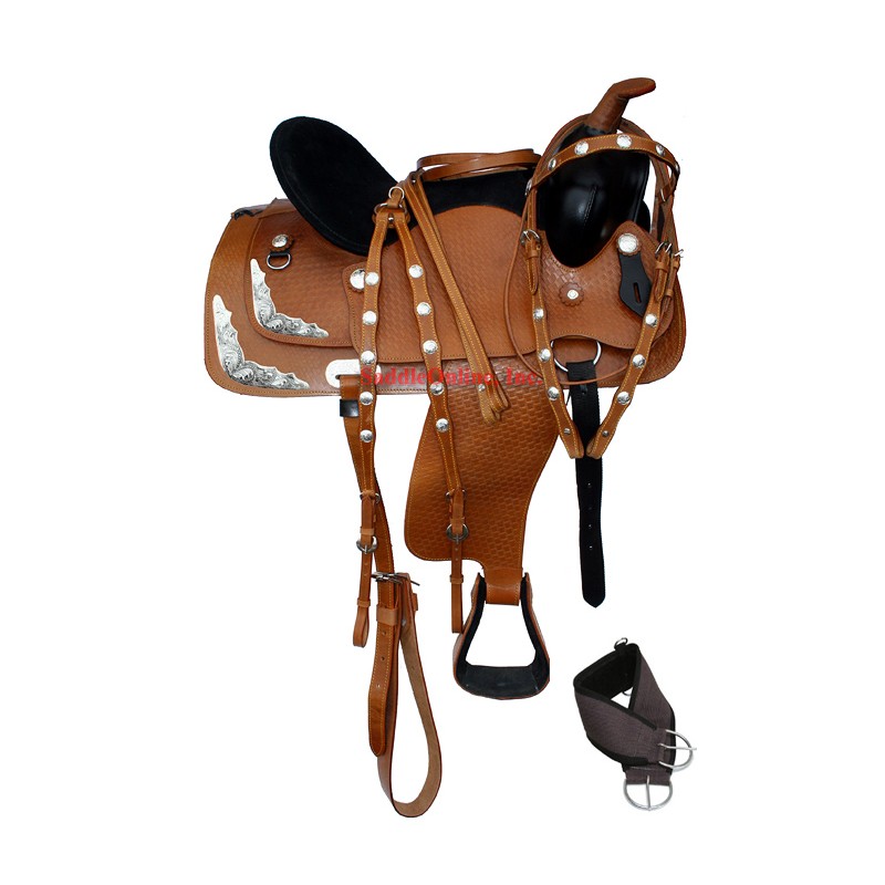 New 17 Golden Show Western Saddle With Tack