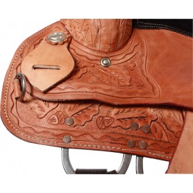 Rawhide Horn Hand Carved Cutting Saddle 16 17