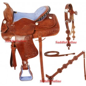 16 Western Show Saddle Tack Package Headstall Reins