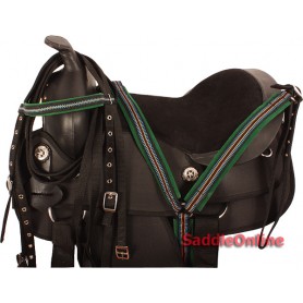 14 16 Beautiful Black Cordura Western Horse Saddle & Tack
