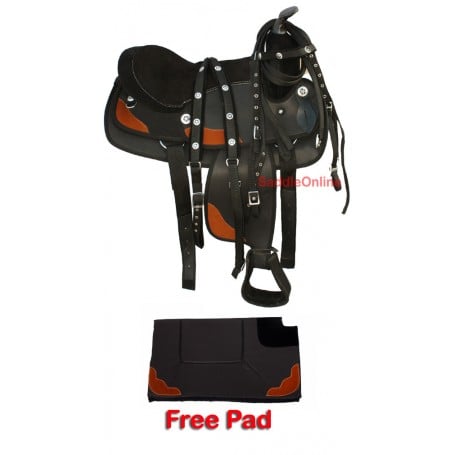 New 10 Beautiful Black Cordura Saddle Tack Pad