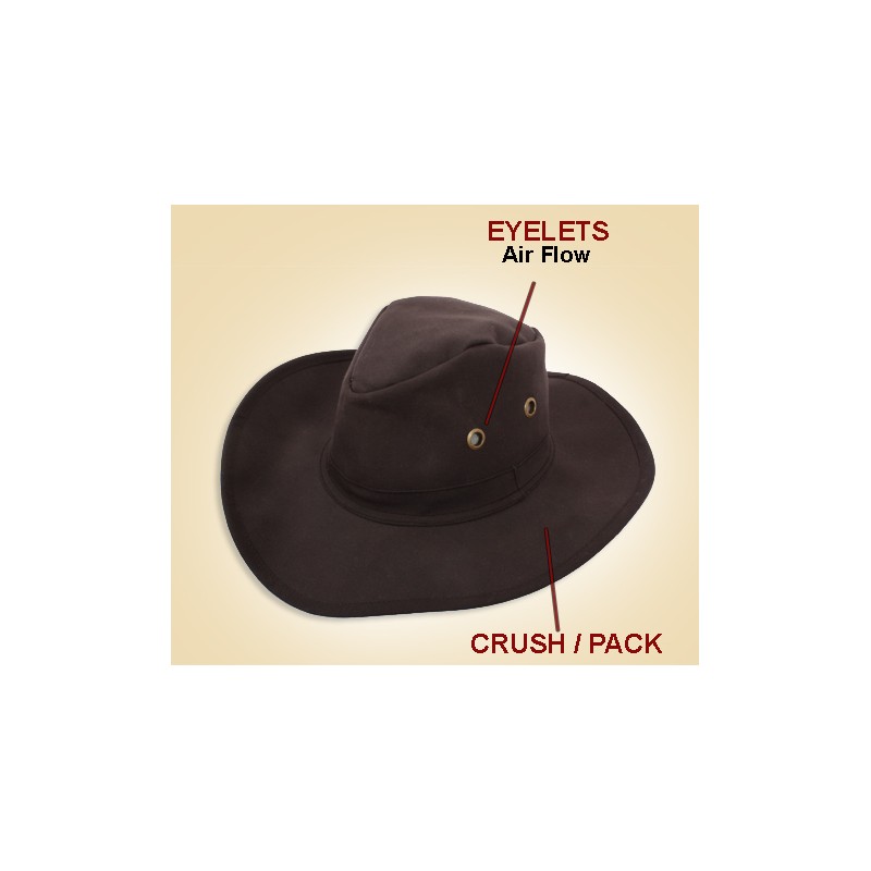 New Brown Australian Aussie Cowboy Oil Cloth Hat