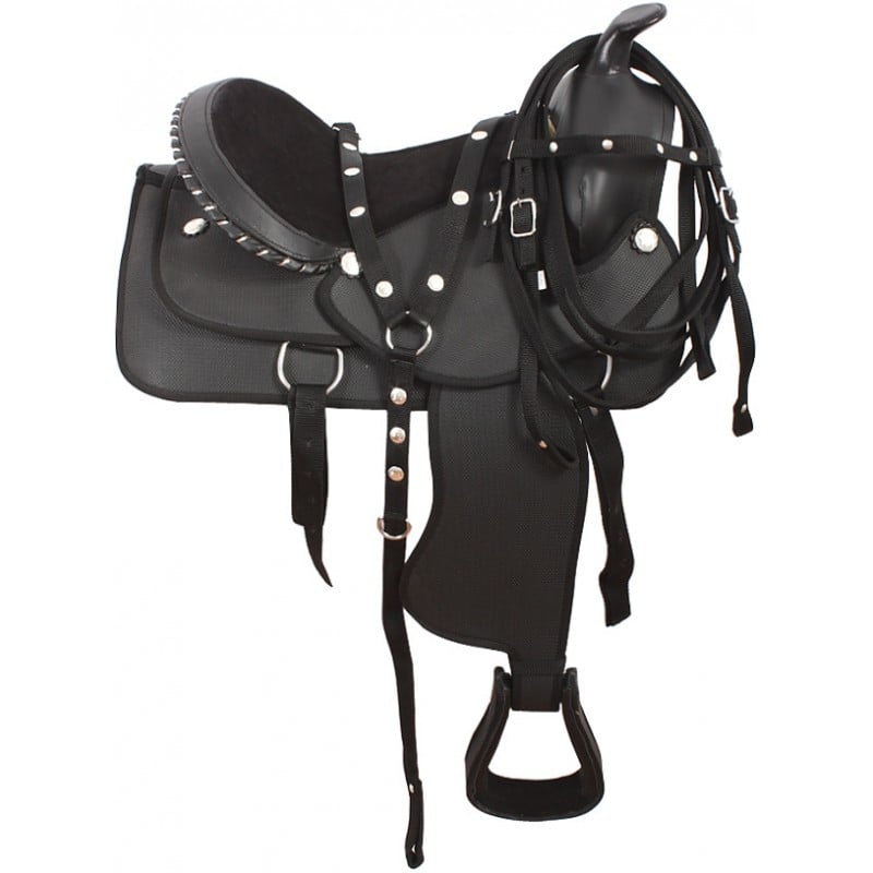 Black Light Weight Comfortable Western Trail Saddle 15