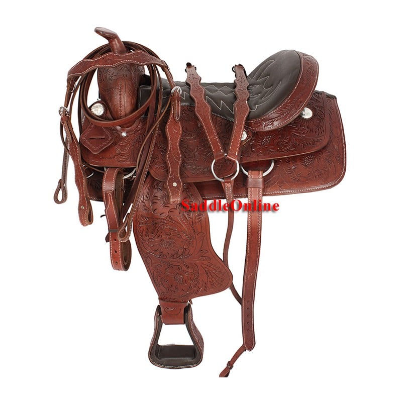 Premium Brown Tooled Saddle Cow Softy Seat