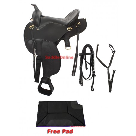 Western Endurance Leather and synthetic horse Saddle Tack & Pad