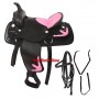 Black Pink Synthetic 16 Western Show Saddle