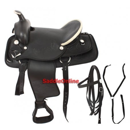 Black Arabian Synthetic 16 Western Show Saddle