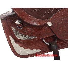 Premium Show Leather Western Trail Saddl Tack 17 18