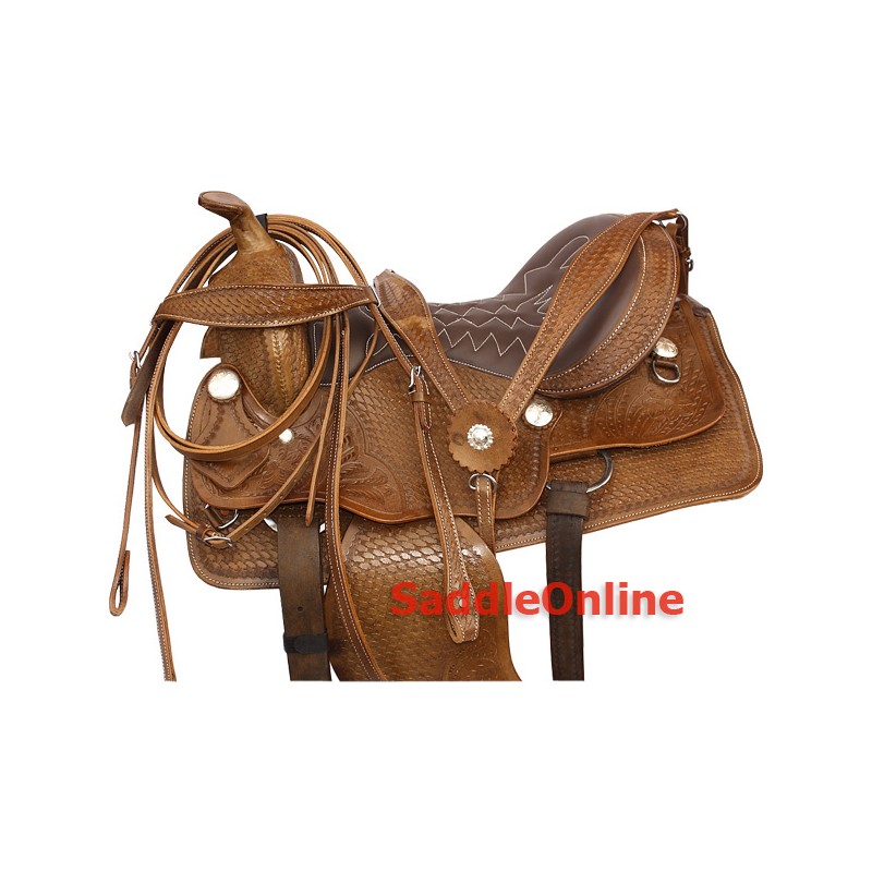 Premium Western Pleasure Trail Horse Saddle 15 16 17 18