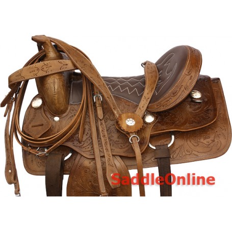 Premium Western Pleasure Trail Horse Saddle 18