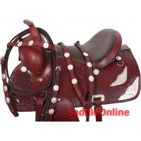Beautiful Western Leather Horse Show Saddle Tack 15 16 17
